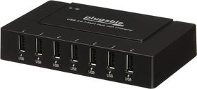 img 3 attached to Plugable 7 Port USB Hub – USB Charging Station for Multiple Devices with 60W Power Adapter and USB 2.0 Data Transfer Capability