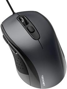 img 4 attached to 🖱️ TECKNET Wired Mouse: 3600DPI Adjustable Levels, 6-Button Ergonomic Mice for Laptop PC Desktop - Grey