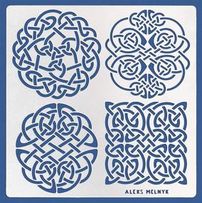 img 3 attached to 🔥 Enhance Your Crafting with Aleks Melnyk #39 Metal Journal Stencils: Celtic Knot, Round and Dragon - Stainless Steel Irish Stencils Kit 3 PCS for Wood Burning, Engraving, Scandinavian, Viking Symbols