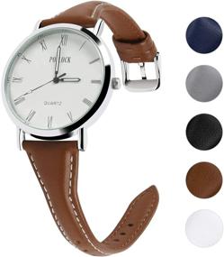 img 4 attached to 👑 Fullmosa Colors Leather Quick-Release Strap