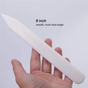 img 3 attached to 🔪 VENCINK 8 inch Real Bone Folder Paper Creaser Set: Curved Genuine Bone Folder for Crafting, Origami, Leather, Bookbinding & DIY Handmade Projects