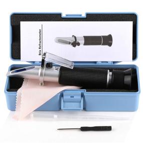 img 2 attached to Brix Refractometer with ATC: Portable Handheld Meter for Measuring Fruit Sugar Content - Hydrometer Set Replacement