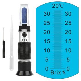 img 4 attached to Brix Refractometer with ATC: Portable Handheld Meter for Measuring Fruit Sugar Content - Hydrometer Set Replacement