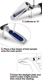 img 1 attached to Brix Refractometer with ATC: Portable Handheld Meter for Measuring Fruit Sugar Content - Hydrometer Set Replacement