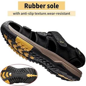 img 1 attached to Sandals Leather Athletic Walking Fisherman Men's Shoes