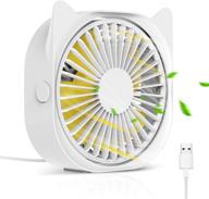 hoistac personal usb fan for desk and office - 4 inch mini fan with 3-speed 360° rotation for home, bedroom, and computer логотип
