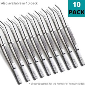 img 3 attached to Beaditive 6-inch Sewing Machine Tweezers Set (10-PC) with Serrated Bent Tips, Professional Grade, High-Precision Stainless Steel