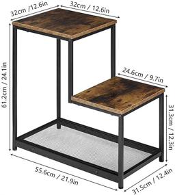 img 2 attached to 🌙 Lemonda Industrial 3-Tier Step End Table: Versatile Nightstand with Storage Shelf and Ladder Design for Living Room and Bedroom Décor