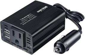 img 4 attached to 🚗 Bapdas 150W Car Power Inverter: Convert DC 12V to AC 110V with Dual USB Adapter - Black, Efficient and Reliable