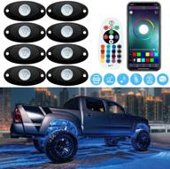 🌈 rgb underglow led light kit with switch & music sync, sunpie color changing rock lights – compatible with atv, off road, utv, wrangler, truck, boat - 8 pod pieces logo