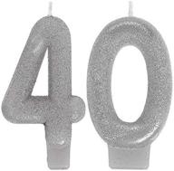 🎉 sparkling celebration '40' numeral candles: the perfect party favor logo
