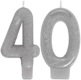 img 1 attached to 🎉 Sparkling Celebration '40' Numeral Candles: The Perfect Party Favor