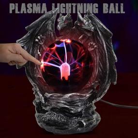 img 1 attached to Enchanting Plasma Ball Lamp: Touch Sensitive Evil Dragon Crystal Ball for Halloween Parties