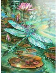 img 4 attached to ZOOYA Dragonfly Rhinestone Embroidery Decor: Elegant and Sparkling Artwork (13.58X16.92-Inch)