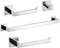 enhance your bathroom décor with turs 4-piece chrome towel bar set – premium stainless steel bathroom hardware accessories set logo