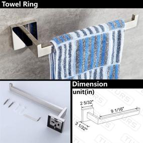 img 1 attached to Enhance Your Bathroom Décor with TURS 4-Piece Chrome Towel Bar Set – Premium Stainless Steel Bathroom Hardware Accessories Set