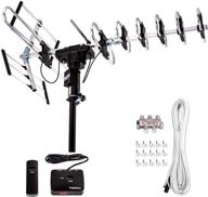 📺 five star outdoor digital amplified hdtv antenna 2020: 200 mile long range, 360° rotation, hd 4k 1080p, supports 5 tvs - remote control & installation kit included logo