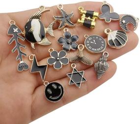 img 2 attached to 📿 30pcs Mixed Black Theme Enamel Charms for Jewelry Making - Sailanzi SM480