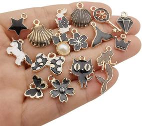 img 1 attached to 📿 30pcs Mixed Black Theme Enamel Charms for Jewelry Making - Sailanzi SM480