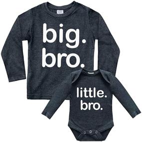 img 4 attached to 👦 Chic Charcoal Little Brother Matching Outfits for Boys' Clothing