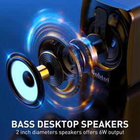 img 3 attached to 🎮 Enhance Your Gaming Experience with Bobtot Computer Speakers Mini Subwoofer: AUX Wired HiFi Stereo Sound Desk Audio System USB Powered Portable Gaming RGB Speakers for Monitor Tablets Desktop Laptop PC