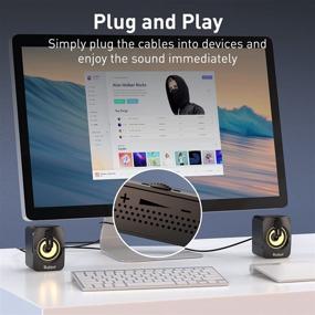 img 1 attached to 🎮 Enhance Your Gaming Experience with Bobtot Computer Speakers Mini Subwoofer: AUX Wired HiFi Stereo Sound Desk Audio System USB Powered Portable Gaming RGB Speakers for Monitor Tablets Desktop Laptop PC