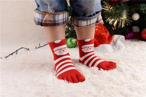 img 3 attached to 🧦 5 Pack Holiday Toe Socks for Girls and Boys - TESOON Christmas Casual