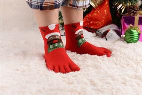 img 2 attached to 🧦 5 Pack Holiday Toe Socks for Girls and Boys - TESOON Christmas Casual