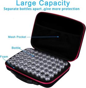 img 2 attached to 60 Slots Diamond Painting Storage Case with Plastic Jars - Shockproof Craft Accessories Containers for Jewelry, Beads, Rings, Charms, Glitter, and Rhinestones in Pink