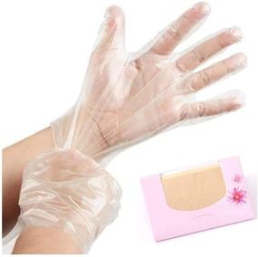 img 4 attached to 🧤 100pcs Disposable Transparent Clear Plastic Gloves, Made in Korea - Polyethylene Work Gloves for Cooking, Cleaning, Food Handling with Bonus SoltreeBundle Oil Blotting Paper