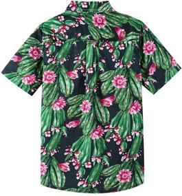 img 3 attached to Spring&Gege Boys' Hawaiian Shirt: Vibrant Cartoon 🌺 Prints, Short Sleeves, Button Down Style (4-14 Years)