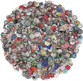 img 2 attached to 💎 Soleebee HJ-K888: Sparkling 18mm Alloy Rhinestones Snap Buttons - 30 Charms Pack for Eye-Catching Jewelry