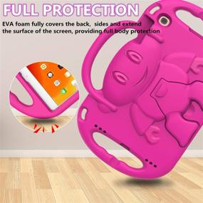 img 2 attached to 🌹 MENZO Kids Case for New iPad 10.2" 9th/8th/7th Generation 2021/2020/2019 - Lightweight Shockproof Shoulder Strap Handle Stand Case - Rose