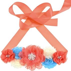 img 3 attached to 🌸 Floral Fall Maternity Sash Belly Belt Photo Prop Gift Gender Reveal Party SH-18