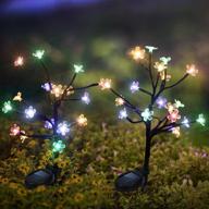 🌞 solar lights for outdoor garden - 2 pack christmas waterproof decorative lights for cemetery yard logo