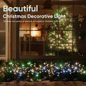 img 3 attached to 🌞 Solar Lights for Outdoor Garden - 2 Pack Christmas Waterproof Decorative Lights for Cemetery Yard