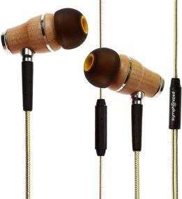 img 3 attached to 🎧 Symphonized NRG 2.0 Wood Earbuds Wired: Premium In-Ear Headphones with Mic for Computer & Laptop - Gold