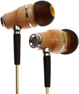 🎧 symphonized nrg 2.0 wood earbuds wired: premium in-ear headphones with mic for computer & laptop - gold logo