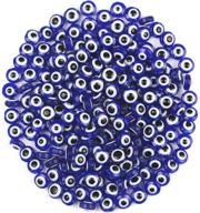 👁️ eye-catching blue evil eye beads for stunning bracelets & necklace jewelry making (200pcs, 8mm) logo