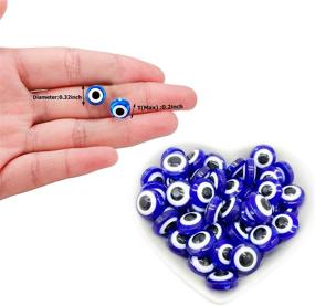 img 3 attached to 👁️ Eye-catching Blue Evil Eye Beads for Stunning Bracelets & Necklace Jewelry Making (200pcs, 8mm)