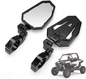 img 4 attached to 🔍 Зеркала Kemimoto Aluminum UTV RZR - Прочные, складывающиеся, подходят для ролл-бара диаметром 1,75-2" с лобовым стеклом - Совместимы с Polaris RZR, Can Am Talon, Kawasaki - Заменяемые боковые зеркала