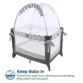 img 3 attached to 👶 Minnebaby Pack N Play Tent: Secure Mini Crib Canopy for Baby Safety; Breathable, See Through Mesh Cover - Protection from Climbing, Cats & Mosquitoes