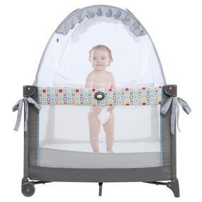 img 4 attached to 👶 Minnebaby Pack N Play Tent: Secure Mini Crib Canopy for Baby Safety; Breathable, See Through Mesh Cover - Protection from Climbing, Cats & Mosquitoes