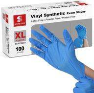 🧤 schneider vinyl synthetic exam gloves: blue, latex-free, powder-free, 4mil disposable gloves for medical, food prep, cleaning logo