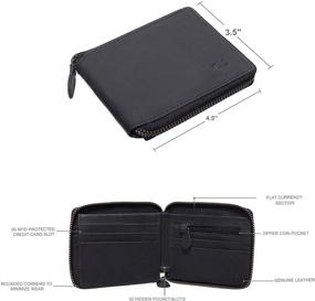 img 1 attached to 💼 Genuine Leather Bifold Wallet: The Ultimate Men's Accessory for Wallets, Card Cases & Money Organizers with Advanced Blocking Technology