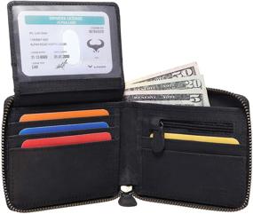 img 3 attached to 💼 Genuine Leather Bifold Wallet: The Ultimate Men's Accessory for Wallets, Card Cases & Money Organizers with Advanced Blocking Technology