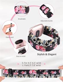 img 2 attached to Wearlizer Elastic Bands Compatible With Fitbit Versa 2/Versa/Versa SE For Women Wellness & Relaxation