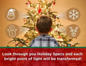 img 1 attached to 🎄 Holiday Themed 3D Glasses - Set of 4 Holographic Glasses for Viewing Festive Lights with Snowmen, Snowflakes, Santa, and Reindeer Transformations!