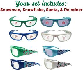 img 2 attached to 🎄 Holiday Themed 3D Glasses - Set of 4 Holographic Glasses for Viewing Festive Lights with Snowmen, Snowflakes, Santa, and Reindeer Transformations!