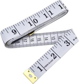 img 4 attached to EBOOT 60-Inch/150cm Soft Tailor Tape Measure for Clothing Sewing Waist Bra Head Circumference Ruler Double Sided Cloth Tape (White)
